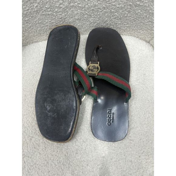 Gucci Web Strap Logo Sandals - Size 5.5 - Picture 2 of 5